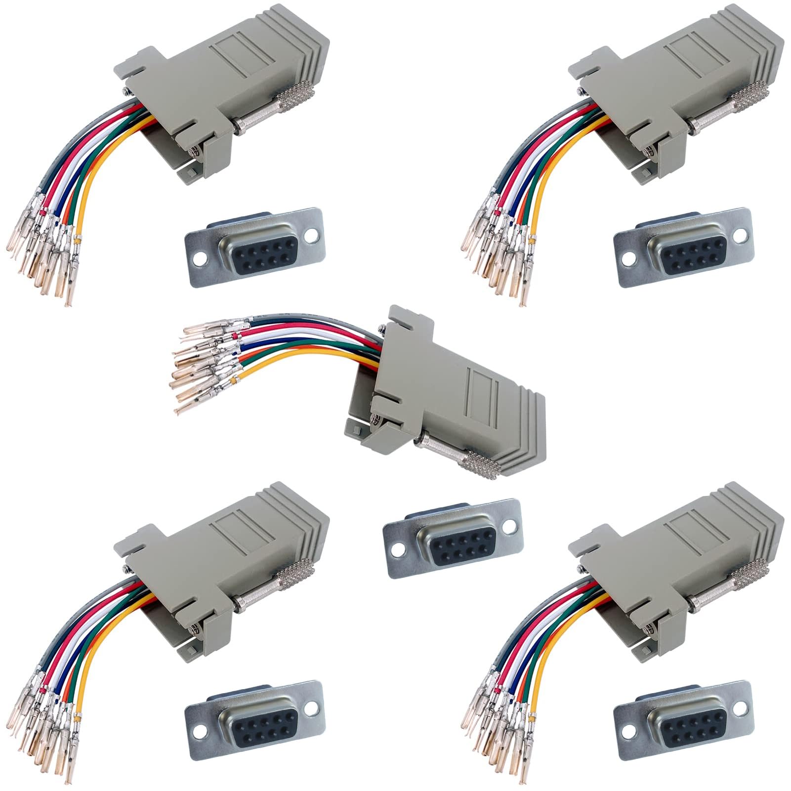 Amazon.co.jp: PENGLIN 5個 DB9メス- RJ45変換アダプター DB9 (メス